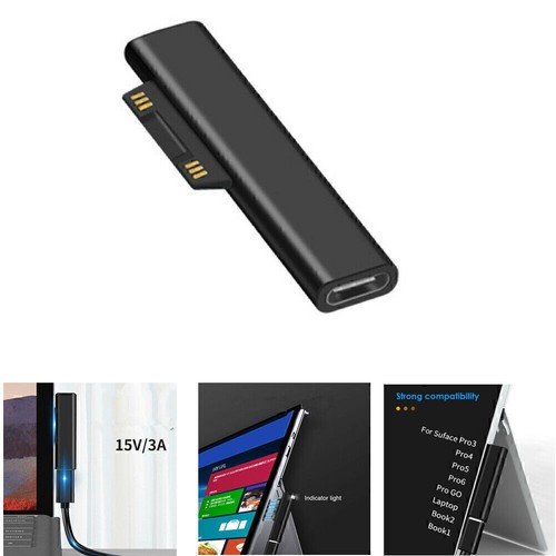 Convertisseur 1USB Type C Femelle vers PD Charge Power Mount pour Surface Pro 3 4 5 6 - Photo 2/11
