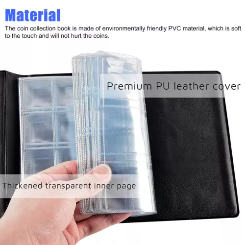 10x 240 Taschen Münzaufbewahrung Buch Sammlung Album Ordner Geld Halter Organizer - Bild 4 von 10