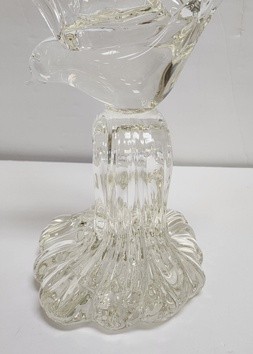 Large Murano Cristallo Sea Gull Riding Wave Glass Sculpture Signed "BR 83" 15.5” - Picture 6 of 24