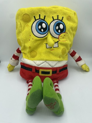 SpongeBob SquarePants Plush Christmas Santa Elf Plush Macys 2014 Yellow 17" - Picture 2 of 5