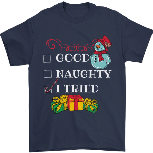 Good Travieso I Tried Divertido Navidad Camiseta Hombre 100% Algodón - Imagen 3 de 102