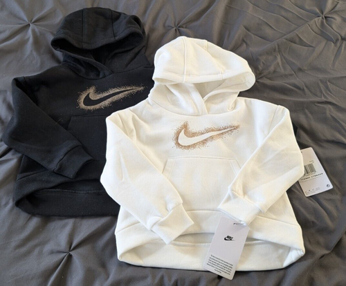 New w/ Tag 2 Piece Nike Girls Pullover Hoodies - 2T (1 Black & 1 White) - Picture 1 of 4