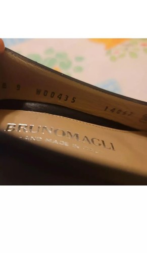Bruno Magli Pointed Toe Dress Pumps Black Leather Size 9 B Made In Italy - Picture 8 of 9