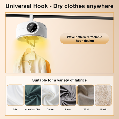 Portable Electric Clothes Dryer Heated Indoor Hot Air Dry Machine With Cover - Picture 11 of 18