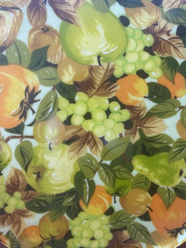 Vintage Fiberglas Kunststoff Tablett mit Obst Design Riese 17 Zoll Servierplatte MCM - Bild 2 von 4