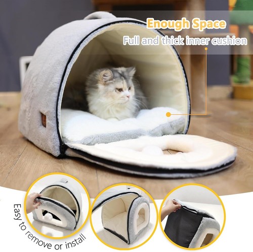 Cat Bed for Indoor Cats,Foldable cat cave,Anti-Slip & Water-Resistant Bottom,cat - Bild 5 von 9