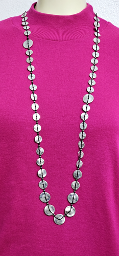 COLLAR MUJER CHICOS tono plata metal 43"" a 47"" largo precioso declaración pc - Imagen 6 de 14