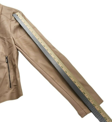 Bar III Faux-Leather Flyaway Ja Naturally Nude PM "HAS 3 SMALL DOT STAINS" j255 - Picture 4 of 8
