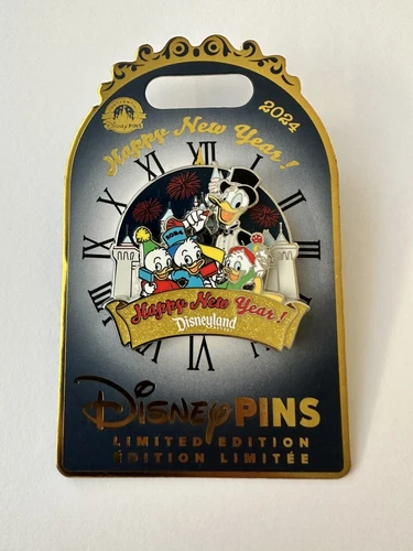 Disney Disneyland 2024 Happy New Year Donald & Nephews Huey Dewey & Louie LE Pin