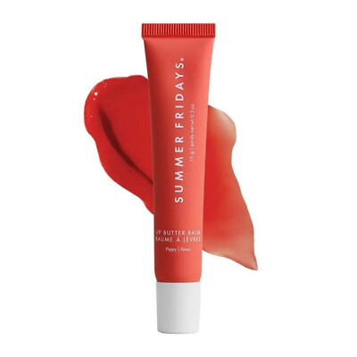 0.5 OZ Summer Fridays Colored Lip Butter Brown Sugar Birthday Cake Cherry Poppy