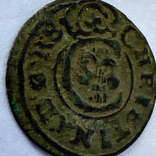 💰 SWEDEN Livonia Solidus 1647  BILLON Coin Queen  Christina Augusta 1632 - 1654 - Picture 7 of 7