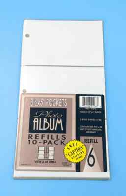 Photo Album Refill 10 pack 3 ring Binder Style with Photo Caption Stickers NEW