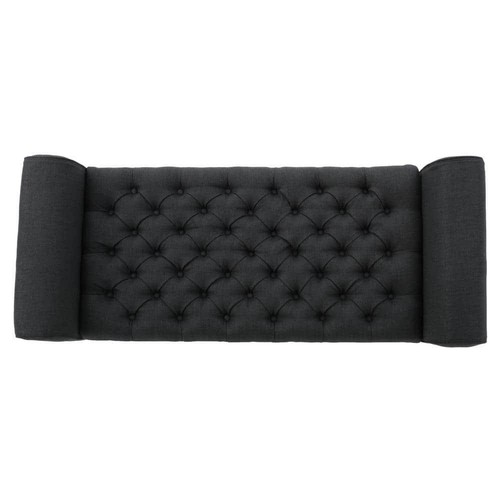 Noble House Storage Bench 20.5" x 50" Backless Flip Top Upholstered Dark Gray - Picture 4 of 12