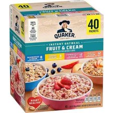Quaker Instant Oatmeal Fruit  Cream, Variety Pack 1.05 oz., 40 pk