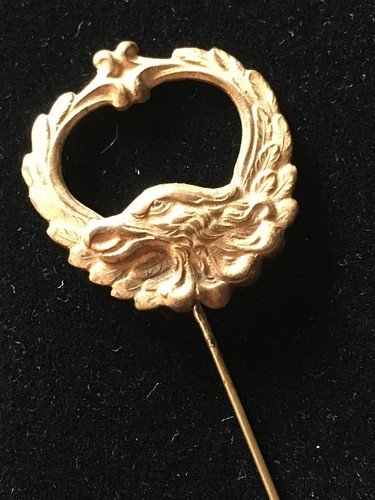 Old Vintage Gold Gilt Eagle Military Sweetheart Stick Lapel Hat Pin - Picture 1 of 18