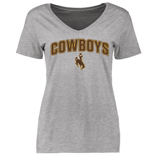 Women's Ash Wyoming Cowboys Proud Mascot T-Shirt