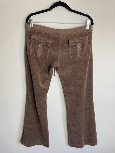 Juicy Couture Terry Track Pant Wide Leg Drawstring Waist Sz Medium Y2K Vintage - Picture 5 of 15
