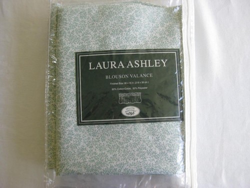 Vtg Laura Ashley Blouson Valances Green Foliage Set of Two Country Cottage USA - Picture 7 of 8