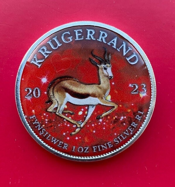 1 Oz Silber Krügerrand 2023 Color Herz Motiv 1 Oz Silber Krügerrand 2023 Color Herz Motiv