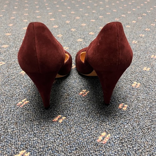 Loeffler Randall donna bordeaux scamosciato dettaglio vernice pompa classica taglia 7B Italia - Foto 3 di 12