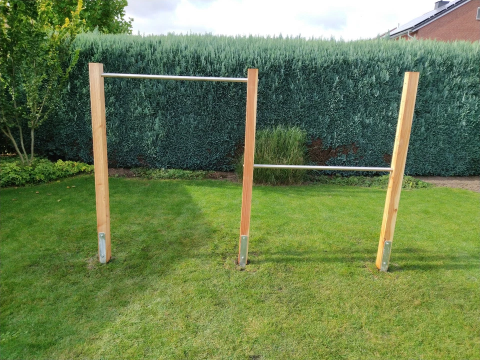 Doppel Turnreck Edelstahl Turnstange 140 cm V2A LÄRCHE