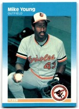 1987 Fleer Mike Young . Baltimore Orioles #483