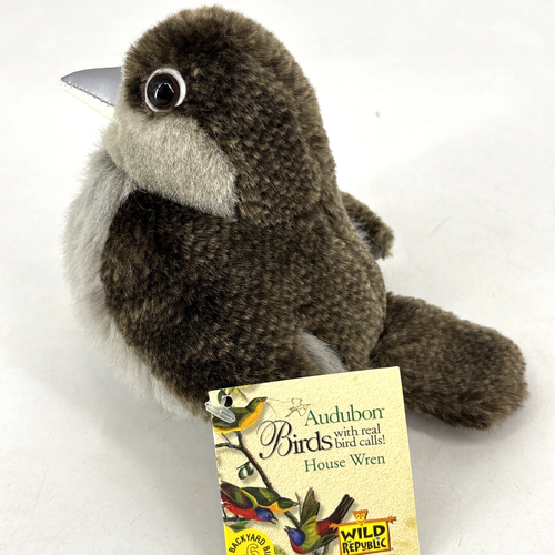 Wild Republic Audubon Peluche Bird House Wren 2003 SUONO FUNZIONANTE! Serie Cortile - Foto 7 di 11