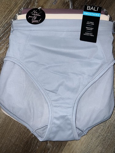 Bali ~ 3-Pair Womens Smoothing Hi-Cut Underwear Panties Nylon Blend ~ XL/8