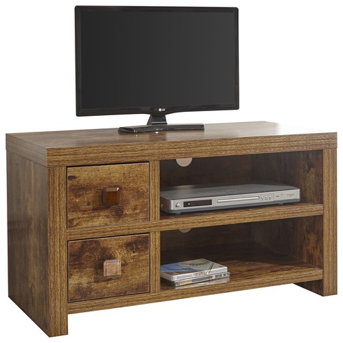 Jakarta 2 Drawer 1 Shelf TV Unit Entertainment Stand Living Bedroom Mango - Picture 8 of 9