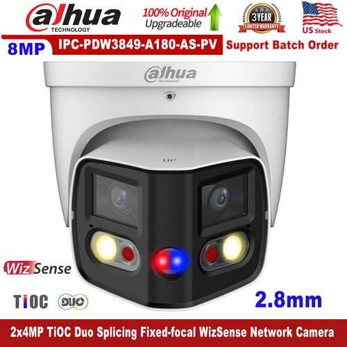 DAHUA 180° 8MP Telecamera audio panoramica TiOC IPC-PDW3849-A180-AS-PV WizSense 2 vie - Foto 13 di 24