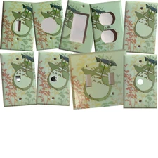 Totoro green Light Switch Outlet Toggle Rocker Wall Cover Plate Home decor