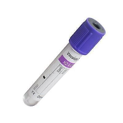 100pcs Vacuum Blood Collection Additive EDTA K2 Tubes 2mL 12*75mm Purple Cap - Picture 12 of 12
