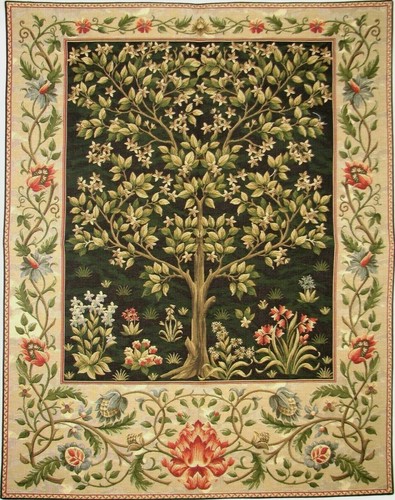 ALBERO DELLA VITA WILLIAM MORRIS DESIGN ARAZZO DA PARETE APPESO CIRCA 50 CM X 70 CM - Foto 1 di 12