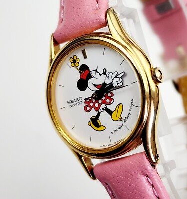 Woman’s Vintage Seiko Disney Minnie Mouse Watch NEW Vintage Silver-tone Mickey & Minnie Mouse Seiko Watch for  main image 3