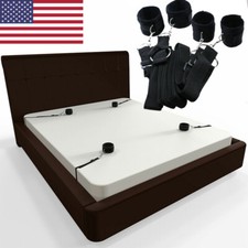 Bed Restraint Plush Handcuffs Ankle Cuffs Adjustable Straps Hook Bondage