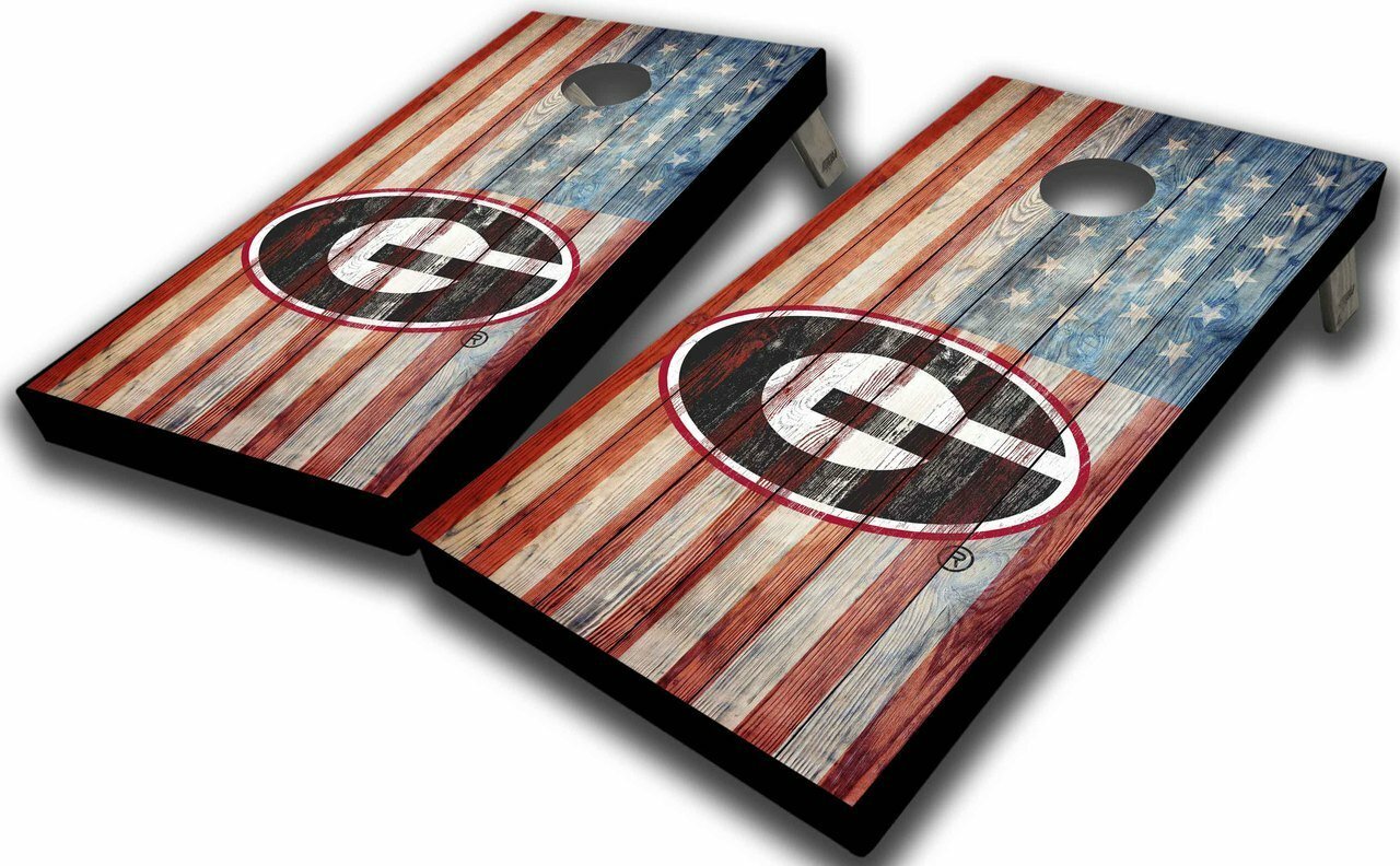 West Georgia Cornhole University of Georgia American Flag 10 Piece Cornhole Set West Georgia Cornhole University of Georgia American Flag 10 Piece Cornhole Set lightning delivery