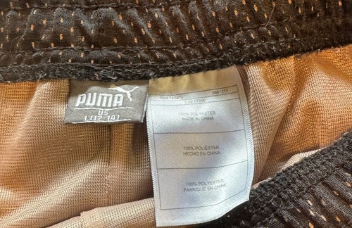 Puma Athletic Shorts Black Tan Lined Large (12-14) - Picture 3 of 3