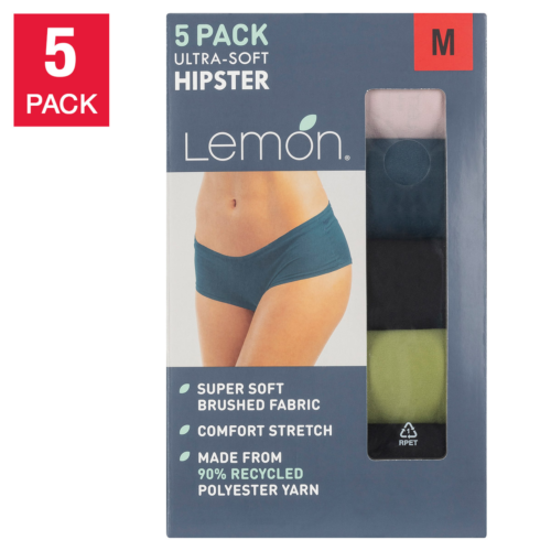Lemon Ladies’ Ultra Soft Hipster, 5-pack Comfort Stretch Ultra-Soft
