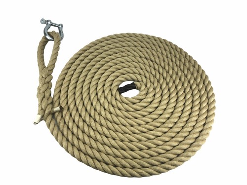 Cuerda de escalada de gimnasio de poliemo sintético de 32 mm x 12 metros CW 6" ojo suave y grillete - Imagen 3 de 4