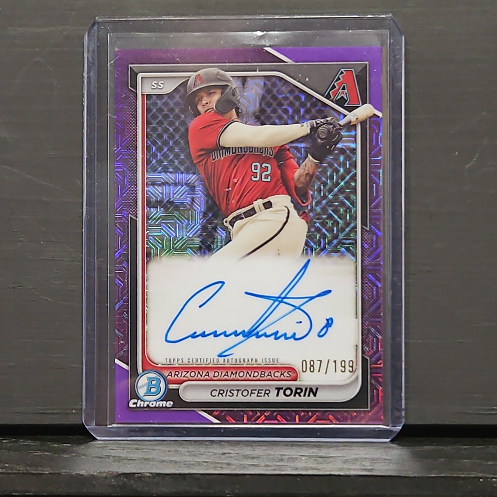 🔥Cristofer Torin 2024 Bowman Mega Purple Mojo Refractor Auto #/199 BMA-CT📈🔥