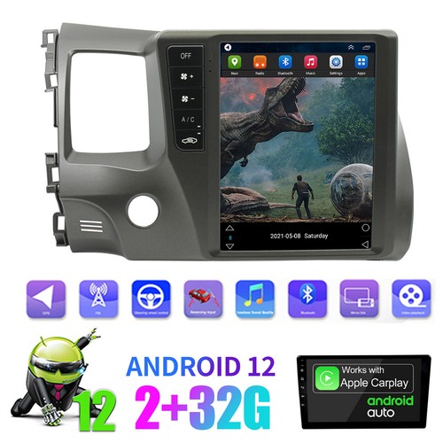 Pour Honda Civic 2006-2011 Apple Carplay Android 12 voiture GPS radio stéréo WiFi FM - Photo 1 sur 15