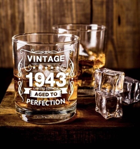 Old Fashioned Glasses 1973-Vintage 1973 Old Time Information 10.25Oz Whiskey Roc - Picture 2 of 4