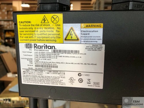 PX2-5965X3-V2 RARITAN RACK PDU (9) IEC320 C19 OUTLETS 208V 3-LINE 25.8kVA 24A - Picture 9 of 9