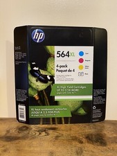 Genuine HP XL High Yield Cartridges 564XL 4 Pack. Expiration 2018
