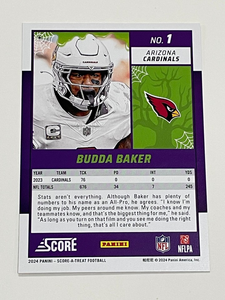 2024 ScoreATreat Football Orange Pumpkin 1 Budda Baker Arizona