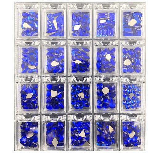Nagel Strass Set Flatback 240 Stck. Legierung Charms Glas Schmuck Nagel Kristall Box - Bild 15 von 68