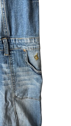 Tuta Y2K bambino Phat senza spalline denim leggero cropped e polsini gambe larghe taglia 7 - Foto 2 di 10