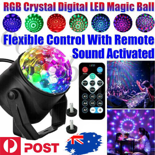 Party Magic Ball Light LED Party Disco RGB Rotating Club DJ Stage Lights +Remote - Picture 1 of 19