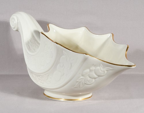 Lenox Fruits Of Life Cornucopia Gold Trim 6 1/2 in Tall 13 3/4" Long - Picture 6 of 11