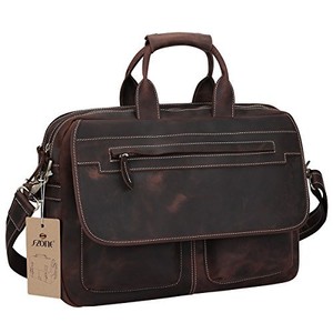 S Zone Crazy Horse Leather Shoulder Briefcase For 16 Inch Laptop Bag Image Is Loading S Zone Crazy Horse Leather Shoulder Briefcase For
